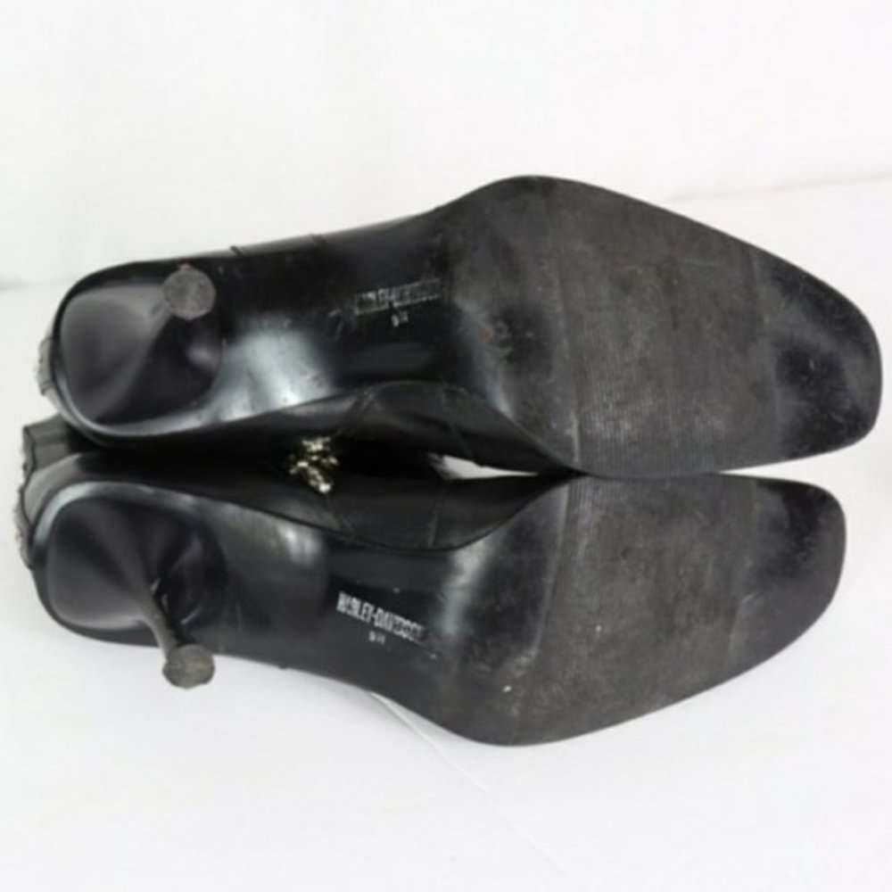 💥Sale HD Leather Heeled Bootie Stud Accent 9 - Picture 7 of 7
